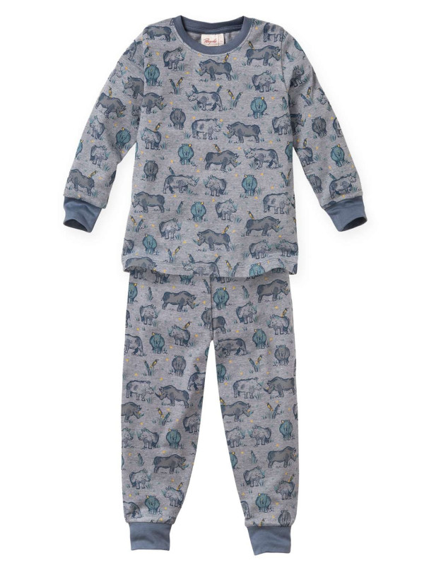 People Wear Organic - Bio Kinder Schlafanzug mit Nashorn-Allover