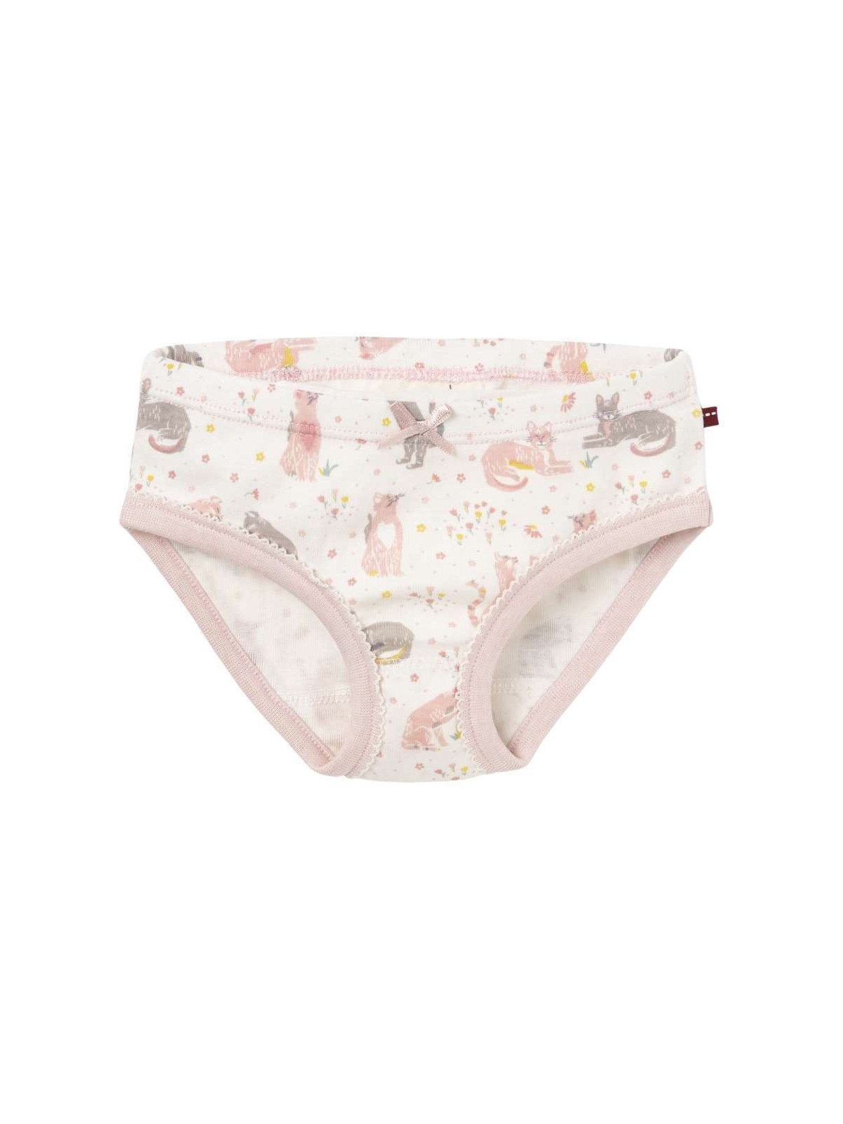 People Wear Organic - Bio Kinder Unterhosen Doppelpack mit Katzen-Allover/Gestreift