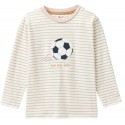People Wear Organic - Bio Kinder Langarmshirt mit Fußball-Applikation und Streifen