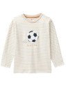 People Wear Organic - Bio Kinder Langarmshirt mit Fußball-Applikation und Streifen