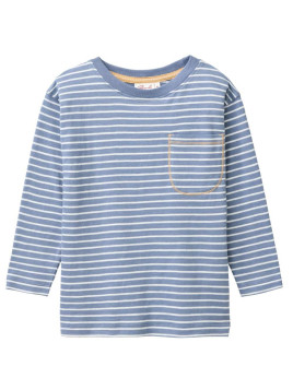 People Wear Organic - Bio Kinder Langarmshirt mit Streifen und Tasche