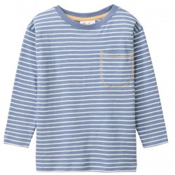 People Wear Organic - Bio Kinder Langarmshirt mit Streifen und Tasche