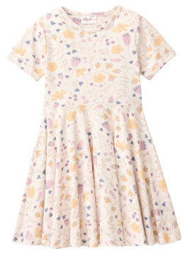People Wear Organic - Bio Kinder Jersey Kleid mit Blumengarten-Allover