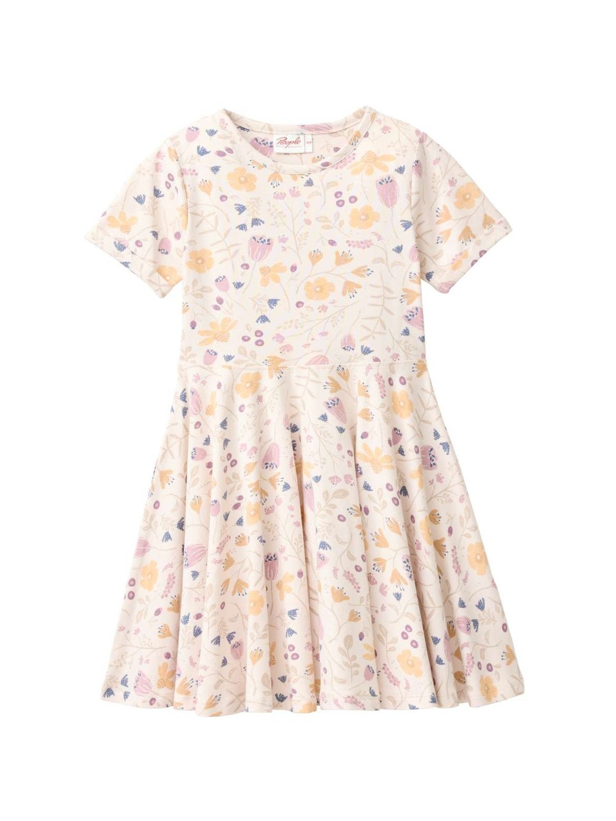 People Wear Organic - Bio Kinder Jersey Kleid mit Blumengarten-Allover