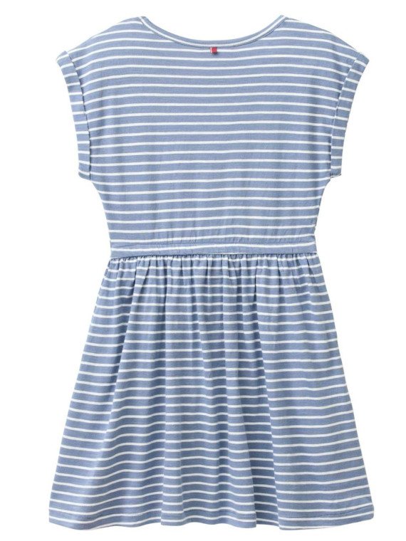 People Wear Organic - Bio Kinder Slub Jersey Kleid mit Regenbogen-Applikation und Streifen