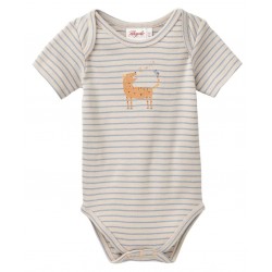 People Wear Organic - Bio Baby Body kurzarm mit Tiger-Druck und Streifen