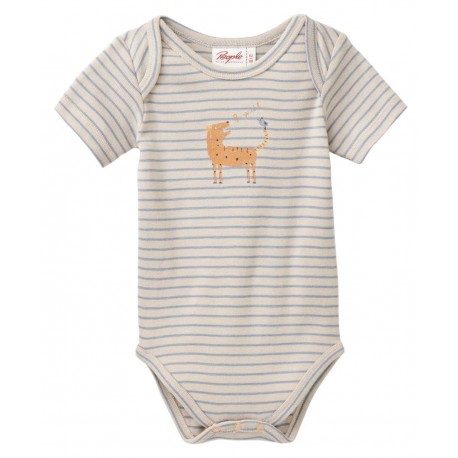 People Wear Organic - Bio Baby Body kurzarm mit Tiger-Druck und Streifen