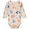 People Wear Organic - Bio Baby Body langarm mit Zootieren-Allover