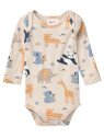 People Wear Organic - Bio Baby Body langarm mit Zootieren-Allover