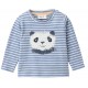 People Wear Organic - Bio Baby Langarmshirt mit Panda-Druck und Streifen