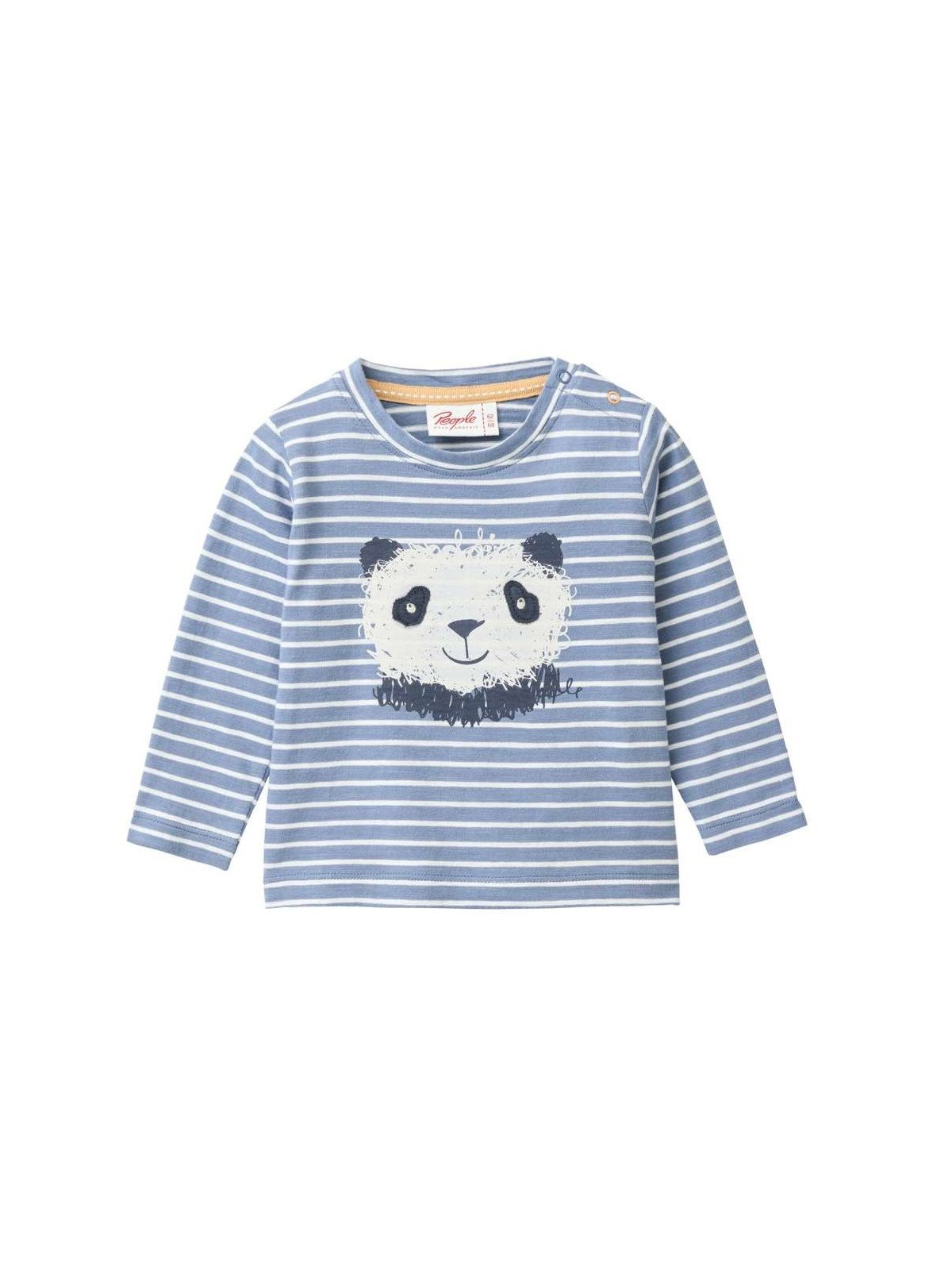 People Wear Organic - Bio Baby Langarmshirt mit Panda-Druck und Streifen