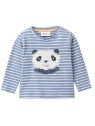 People Wear Organic - Bio Baby Langarmshirt mit Panda-Druck und Streifen
