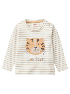 People Wear Organic - Bio Baby Langarmshirt mit Tiger-Applikation und Streifen