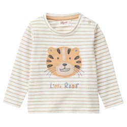 People Wear Organic - Bio Baby Langarmshirt mit Tiger-Applikation und Streifen