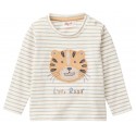 People Wear Organic - Bio Baby Langarmshirt mit Tiger-Applikation und Streifen