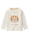 People Wear Organic - Bio Baby Langarmshirt mit Tiger-Applikation und Streifen