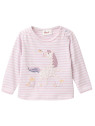 People Wear Organic - Bio Baby Langarmshirt mit Pferde-Applikation und Streifen