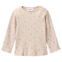 People Wear Organic - Bio Baby Langarmshirt mit Rippen-Struktur und Blümchen-Allover