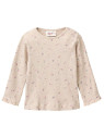People Wear Organic - Bio Baby Langarmshirt mit Rippen-Struktur und Blümchen-Allover