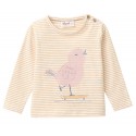 People Wear Organic - Bio Baby Langarmshirt mit Vogel-Druck und Streifen