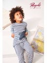 People Wear Organic - Bio Kinder Schlafanzug mit Nashorn-Druck und Streifen
