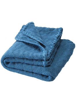disana - Bio Baby Decke, Wolle, taubenblau 80x100 cm
