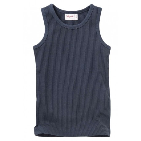 People Wear Organic - Bio Kinder Unterhemd mit Rippen-Struktur, blau