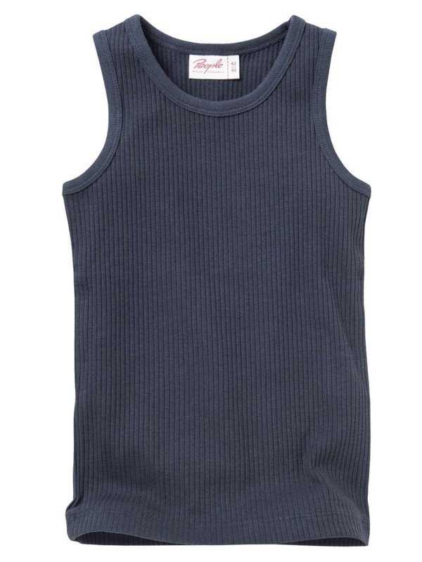 People Wear Organic - Bio Kinder Unterhemd mit Rippen-Struktur, blau