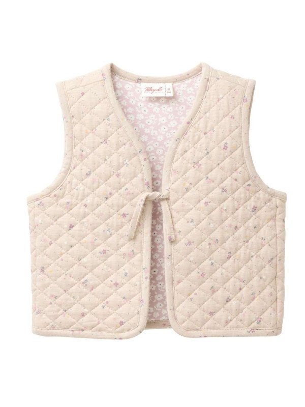 People Wear Organic - Bio Kinder Wende Steppweste mit Blümchen-Allover