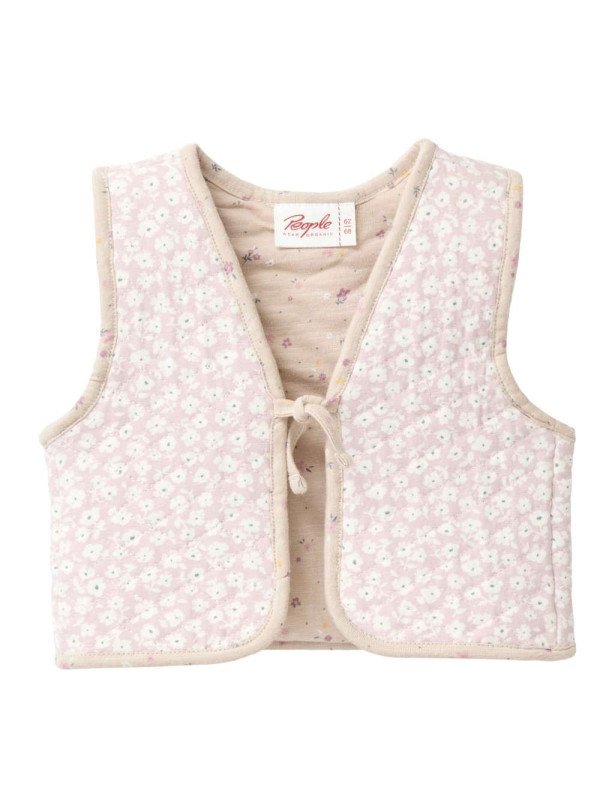 People Wear Organic - Bio Baby Wende Steppweste mit Veilchen-Allover