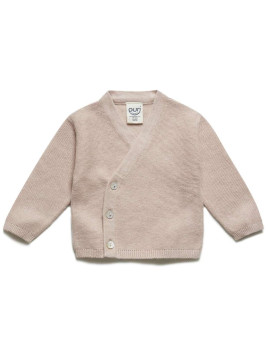 puri organic - Bio Baby Strickjacke mit Krausstrick, Baumwolle/Seide, cameo rose