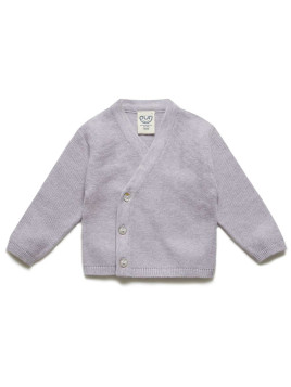 puri organic - Bio Baby Strickjacke mit Krausstrick, Baumwolle/Seide, lavendel
