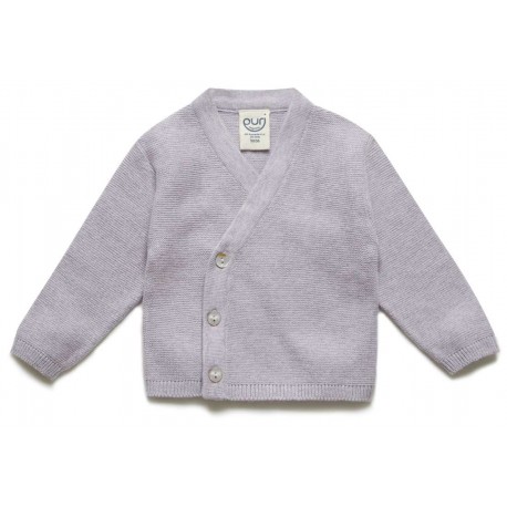 puri organic - Bio Baby Strickjacke mit Krausstrick, Baumwolle/Seide, lavendel