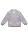puri organic - Bio Baby Strickjacke mit Krausstrick, Baumwolle/Seide, lavendel