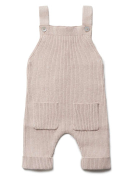 puri organic - Bio Baby Feinstrick Latzhose, Baumwolle/Seide, cameo rose