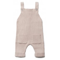 puri organic - Bio Baby Feinstrick Latzhose, Baumwolle/Seide, cameo rose