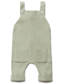 puri organic - Bio Baby Feinstrick Latzhose, Baumwolle/Seide, pistazie