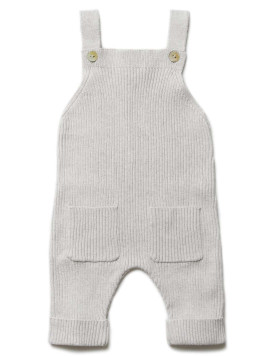 puri organic - Bio Baby Feinstrick Latzhose, Baumwolle/Seide, beigemelange