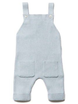 puri organic - Bio Baby Feinstrick Latzhose, Baumwolle/Seide, hellblau