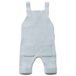 puri organic - Bio Baby Feinstrick Latzhose, Baumwolle/Seide, hellblau