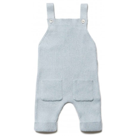 puri organic - Bio Baby Feinstrick Latzhose, Baumwolle/Seide, hellblau