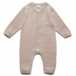 puri organic - Bio Baby Feinstrick Strampler zum Binden, Baumwolle/Seide, cameo rose