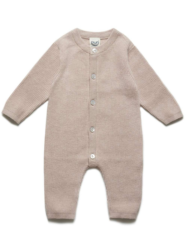 puri organic - Bio Baby Feinstrick Strampler zum Binden, Baumwolle/Seide, cameo rose