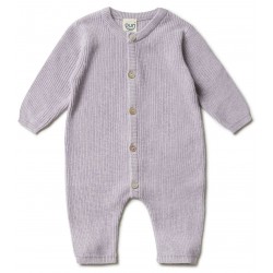 puri organic - Bio Baby Feinstrick Strampler zum Binden, Baumwolle/Seide, lavendel