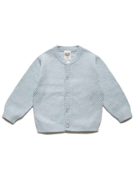 puri organic - Bio Baby Strickjacke aus Popcornstrick, Baumwolle/Seide, hellblau