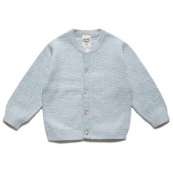 puri organic - Bio Baby Strickjacke aus Popcornstrick, Baumwolle/Seide, hellblau