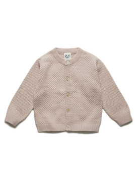 puri organic - Bio Baby Strickjacke aus Popcornstrick, Baumwolle/Seide, cameo rose
