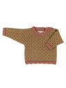 FLOMAX - Bio Kinder Pullover "FLOMAX-Tilda" mit Muster, Wolle, rosenholz/farn