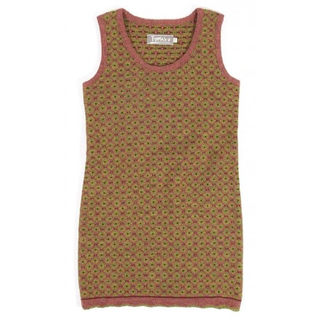 FLOMAX - Bio Kinder Kleid "FLOMAX-Tilda" mit Muster, Wolle, rosenholz/farn