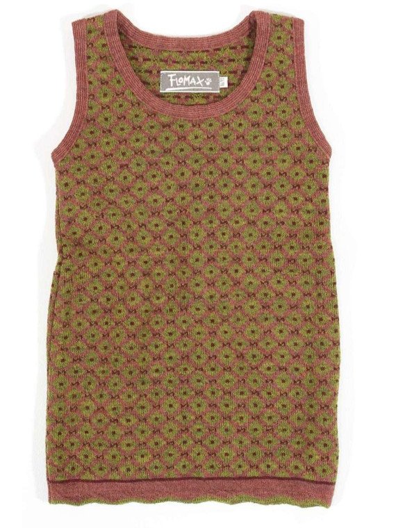 FLOMAX - Bio Kinder Kleid "FLOMAX-Tilda" mit Muster, Wolle, rosenholz/farn